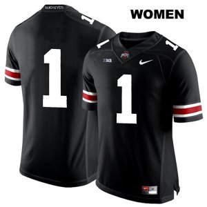 Women's NCAA Ohio State Buckeyes Jeffrey Okudah #1 College Stitched No Name Authentic Nike White Number Black Football Jersey FO20C67DK